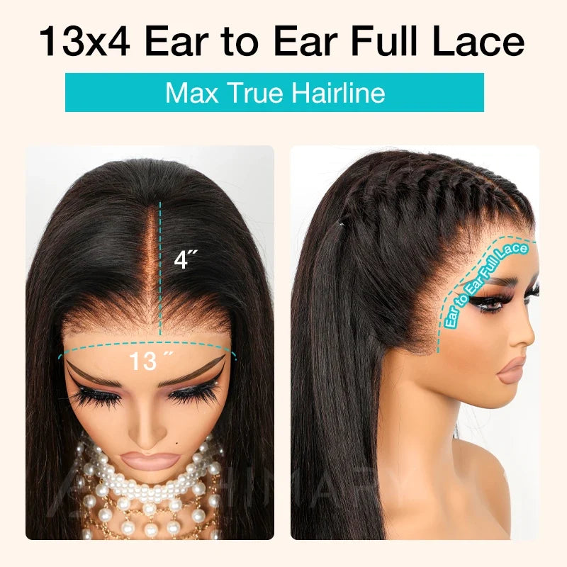 Beginner Friendly|Glueless Pre-cut Lace Wear & Go 13x4 HD Straight Ready to Wear Wig with Pre Plucked Hairline & Bleached Knots