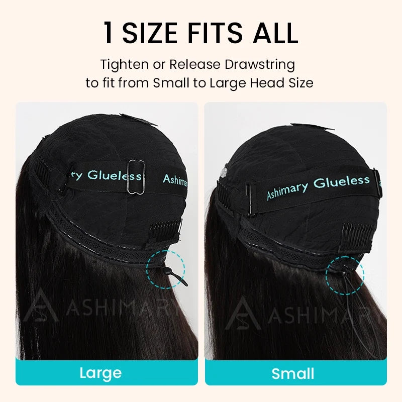 Put On and Go Black Brown Highlight Layered Cut Yaki Straight 3x1 Minimalist Lace Bob Wig With Bangs