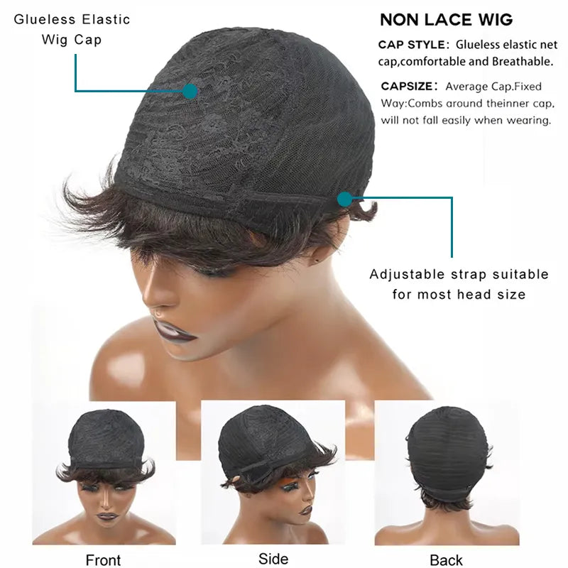 BOGO Pixie Cut Wig Fashion Cheap Pre-Styled Short Bob Wigs Easy Install Wig
