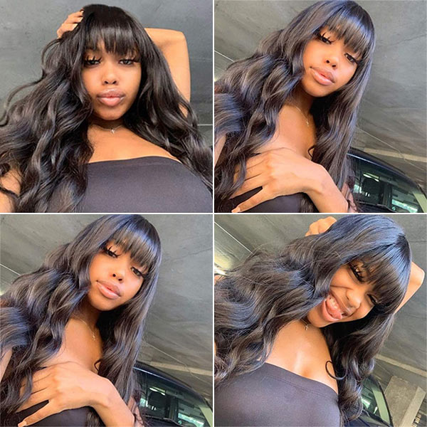 Flash Sale Throw on & Go Body Wave Wig with Bangs Cost-effective Wig Ashimary