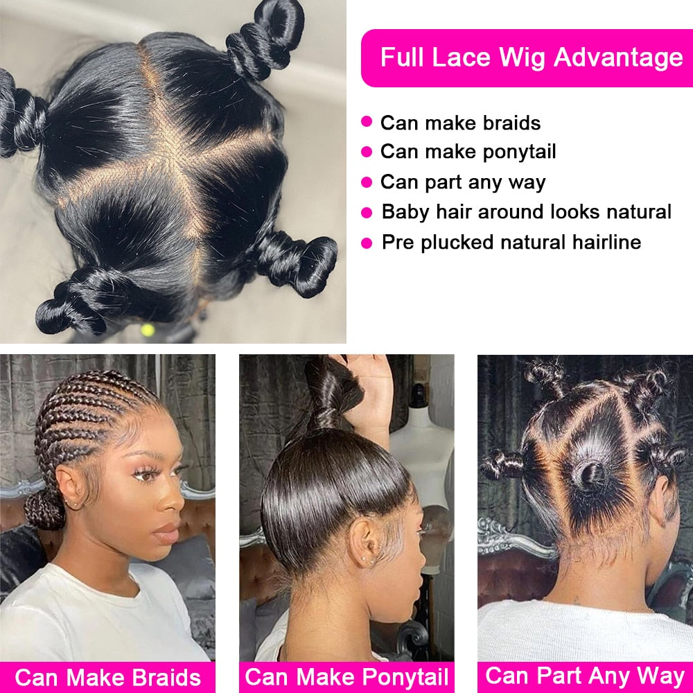 Flash Sale Full Lace Wig with Invisi Strap Brazilian Human Hair Full Scalp Lace Wigs 250% Density