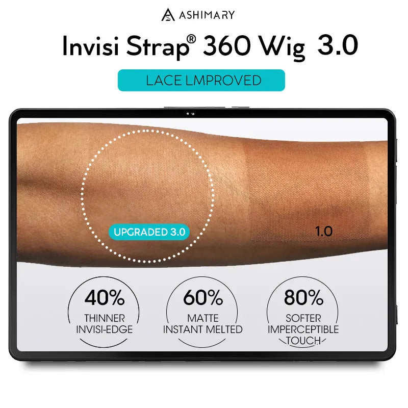 Balayage Highlights Dark Roots Layer Cut Body Wave 360 Skin Lace Frontal with Invisi Strap Human Hair Wig