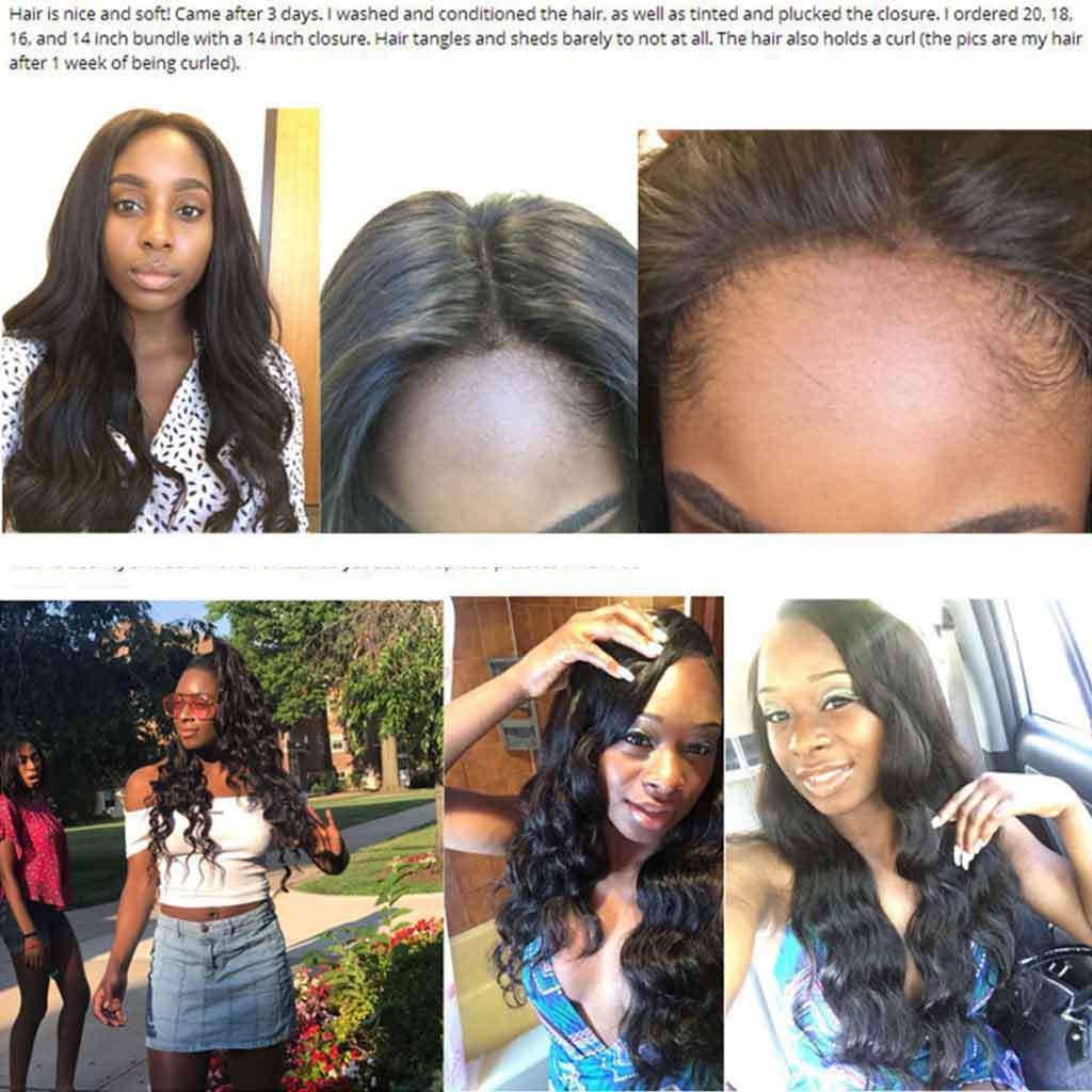 Brazilian Body Wave Hair 3 Bundles With Frontal Human Hair