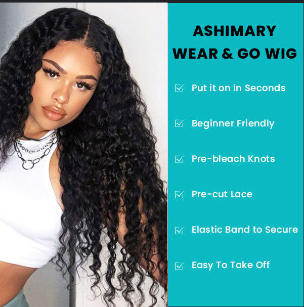 Flowy Glueless Wear And Go Jerry Curly 13x4 HD Frontal Wig With Pre-cut Lace Ready to Wear Wig Pre Bleach Knots & Plucked Hairline
