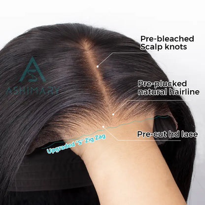 Romantic Bohemian Wear And Go Water Wave 13X4 HD Transparent Lace Frontal Ready to Wear Wig With Pre Bleach Knots & Plucked Hairline & Pre-cut lace