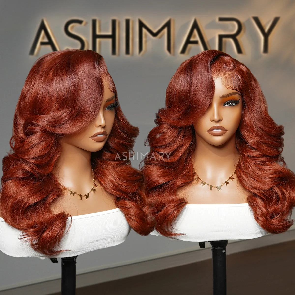 Reddish Brown Peacock Curls Pull & Go 13x6 Full Lace Front Glueless Wig Pre-Styled Heavy Layers
