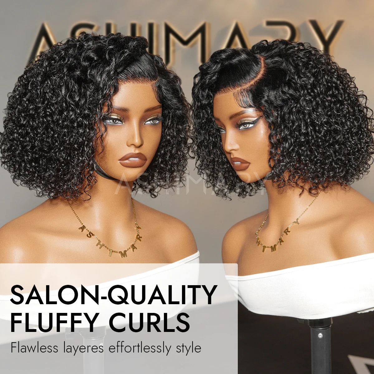 Trendy Short Cut Curly Knotless 4x4 Lace Glueless Side Part Pre-Styled Bob Wig