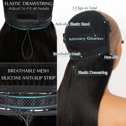 1B/30 Highlight Straight Human Hair 13x4 Lace Front Wigs For Women