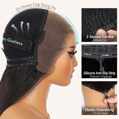 Pre-Braided Water Wave Glueless 6x4.5 Closure Lace with Braided Top Human Hair Wig Pre-Cut Lace
