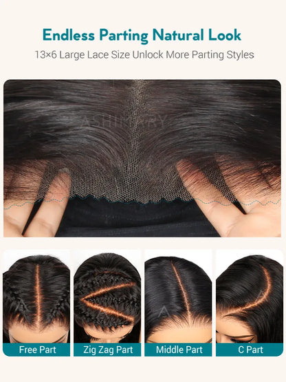 Silky Straight Full Layered Cut Brown Highlight Pull Go 13x6 Full Lace Wig Glueless Human Hair Wigs