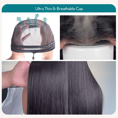 Silky Straight Brown Highlight Ombre Pull Go 13x6 Full Lace Wig Glueless Wig Suits All Heads