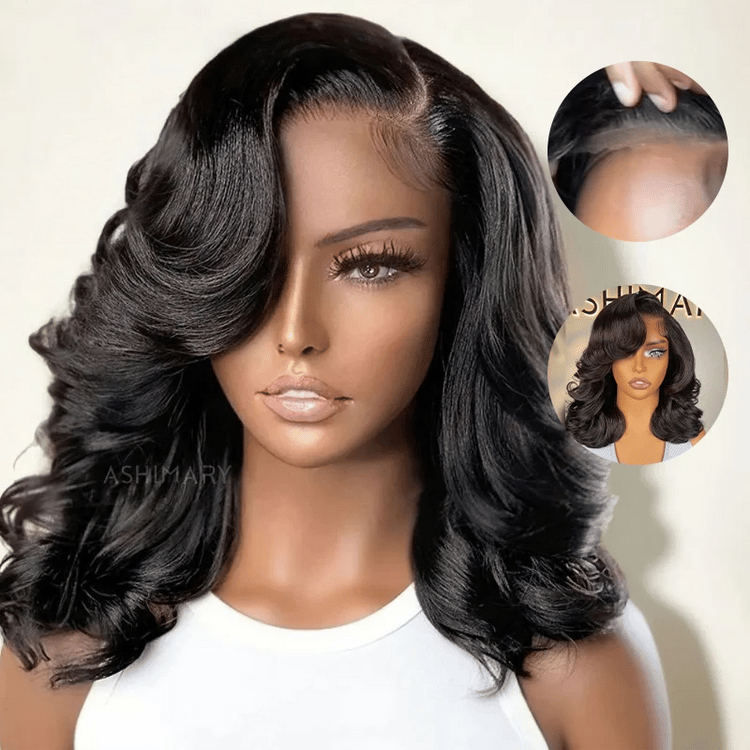 Pre-Styled Body Wave Short Bob Wig Transparent Lace Wigs