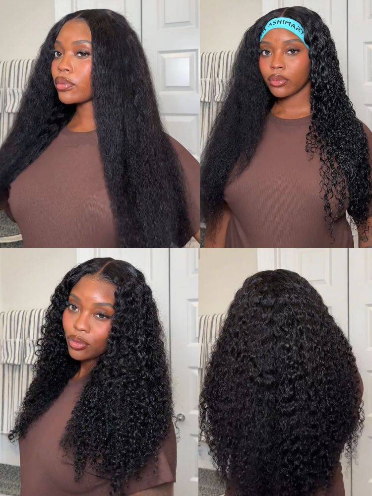 2-In-1 Kinky Straight To Curly Wet & Wavy 7x5 Lace Wig Pre-Cut Lace Pull Go Glueless Human Hair