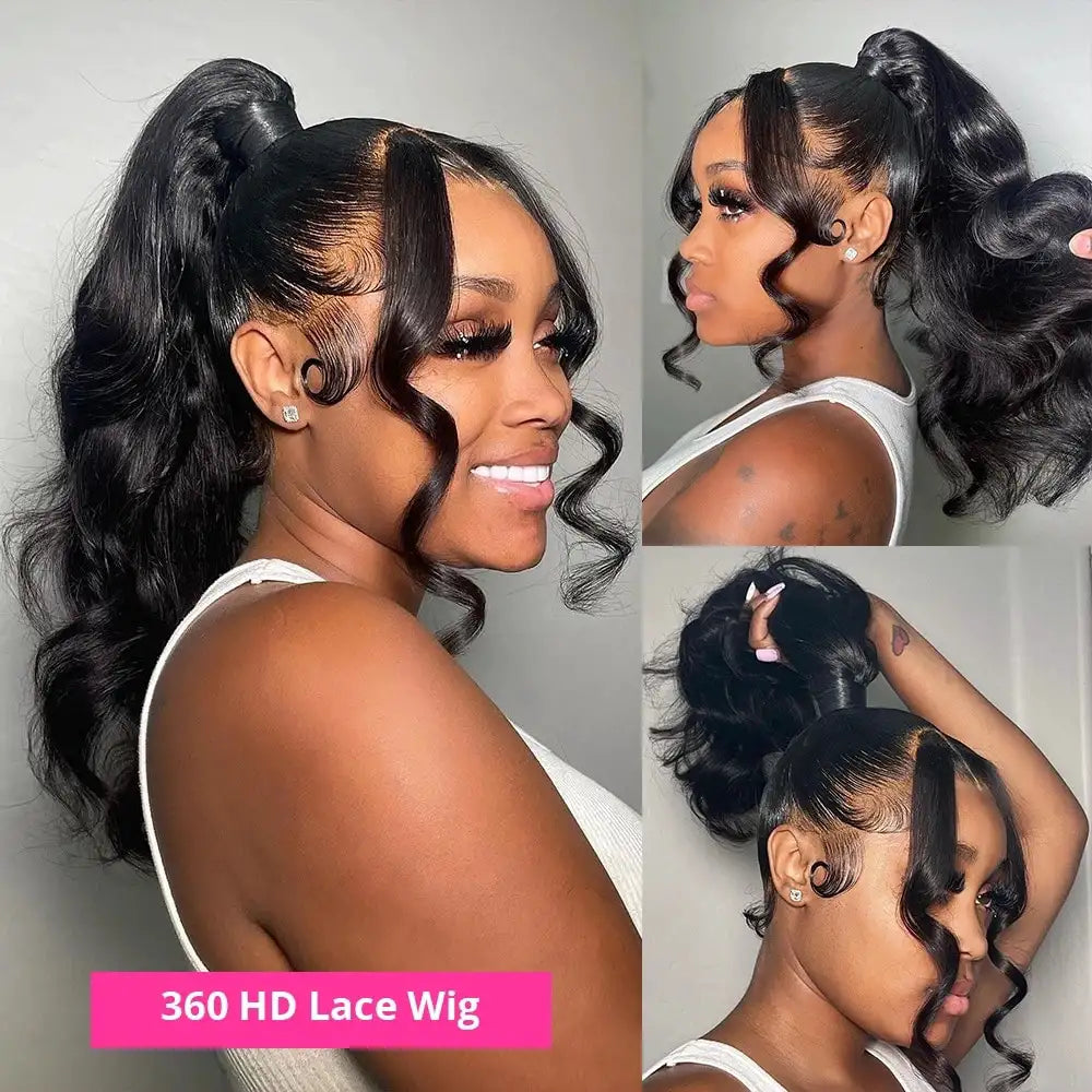 Clear 360 Transparent Lace Body Wave Human Hair Wig