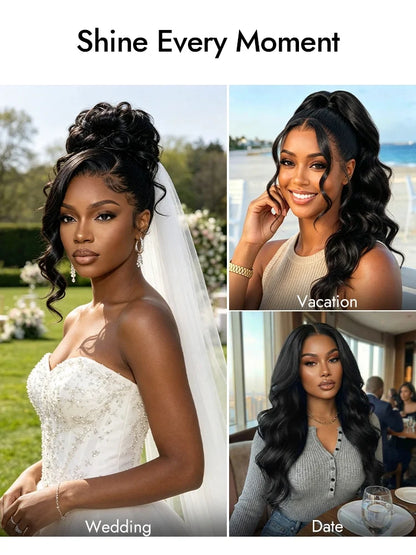 Face Framing Pre-Layered Body Wave Invisi Strap Snug Fit 360 Transparent Lace Frontal Bleached  Knots Pre Cut Lace Wig