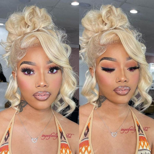 Pre Plucked 613 Blonde 360 Lace Frontal Wig with Baby Hair Transparent Lace