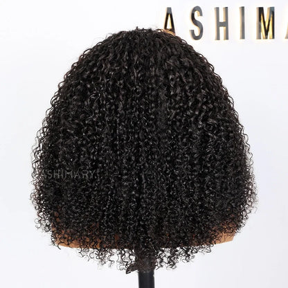4C Edge Hairline 3.0 Half Wig with Drawstring Kinky Curly Ready To Go Wig 3 in 1 Half Wig Human Hair Affordable Wig