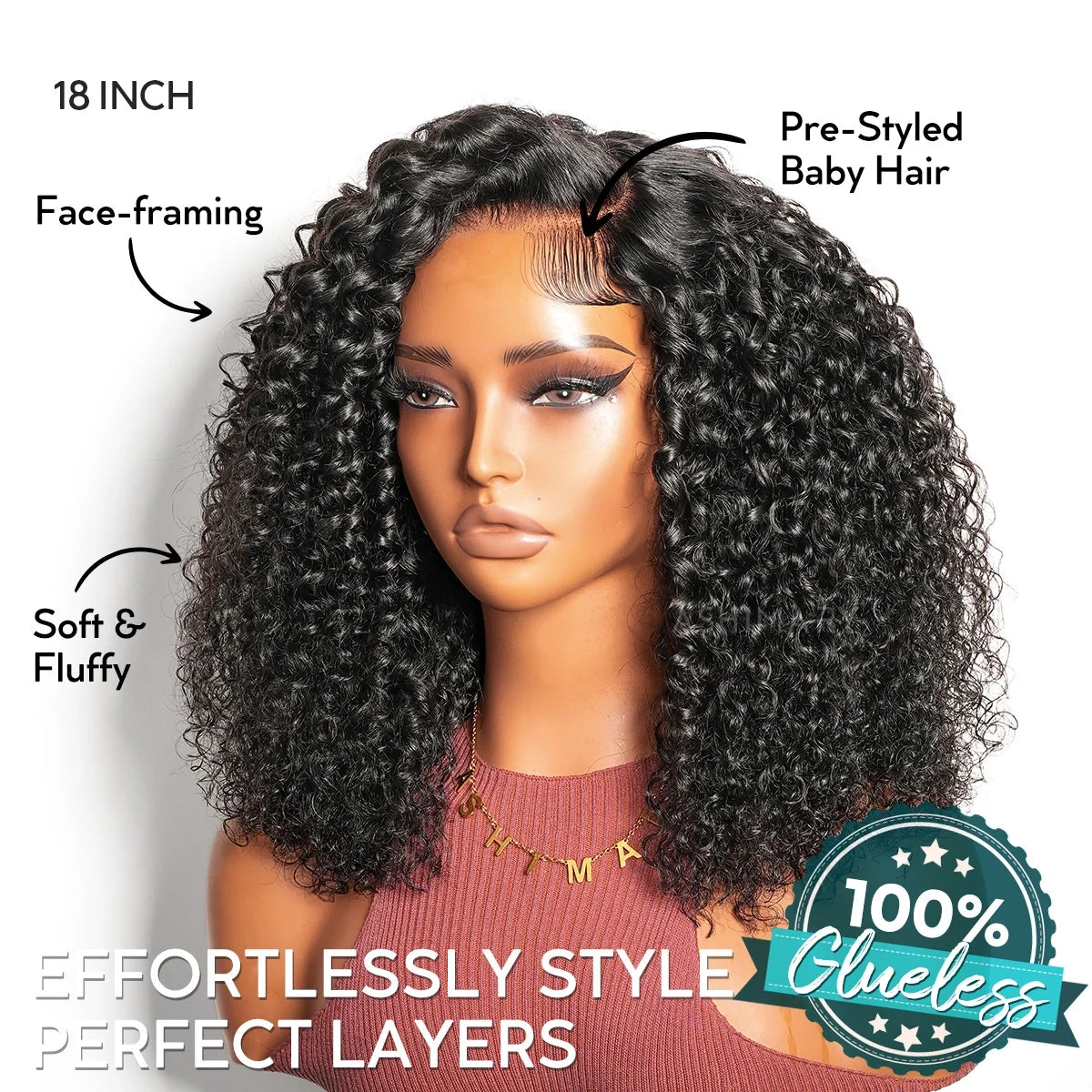 Trendy Curly Knotless 4x4 Lace Glueless Side Part Pre-Styled Wig Long Length