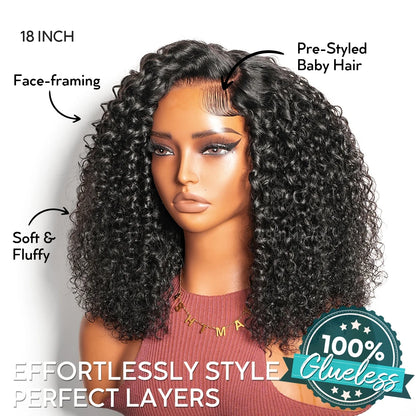 Trendy Curly Knotless 4x4 Lace Glueless Side Part Pre-Styled Wig Long Length