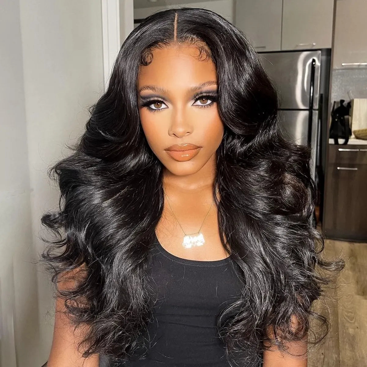 Layered Cut Pre-Bleached Body Wave Pre-Cut 7x5 T Part Glueless Lace Wear Go Wigs