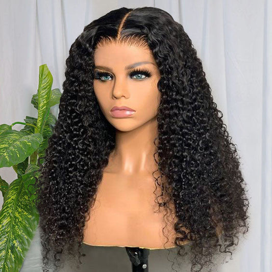 Ashimary Jerry Curly Glueless 5x5 Transparent Closure Wig Brazilian Human Hair Natural Color