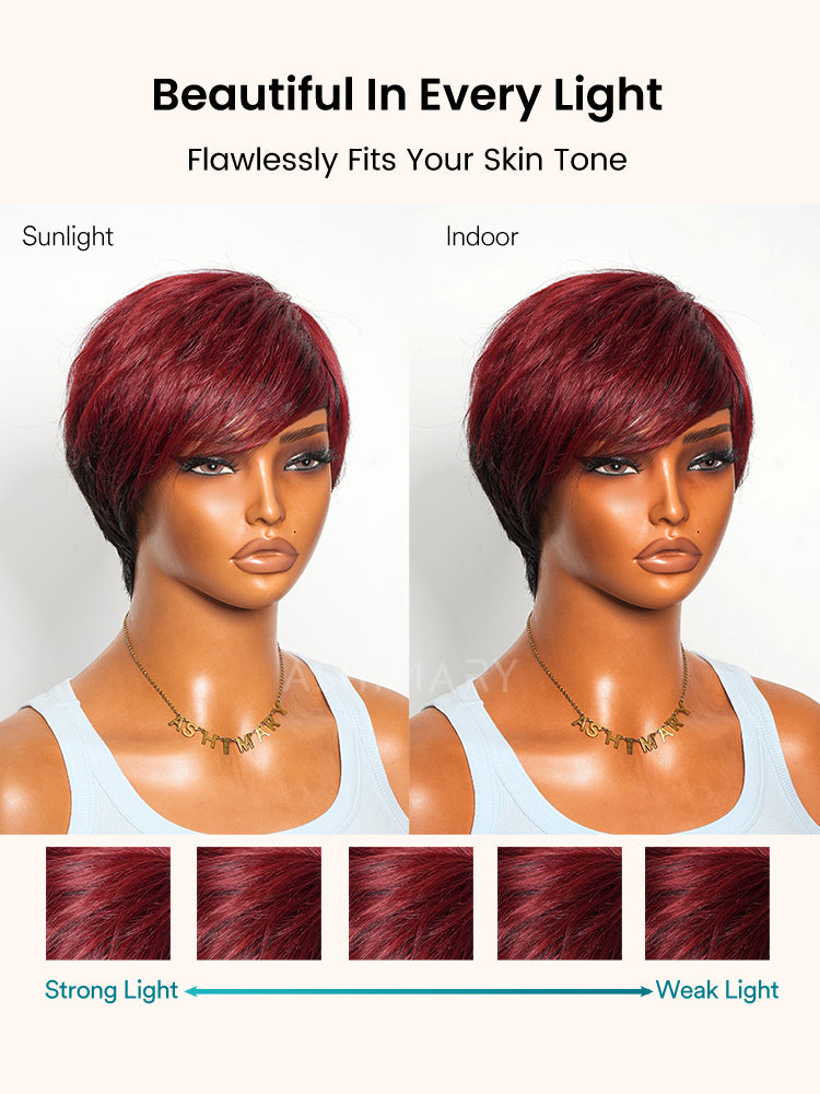 2nd Wig Only $1  | Yaki Straight 4x4 Lace Bob Wig Natural Hairline and Ombre Pixie Glueless Wig