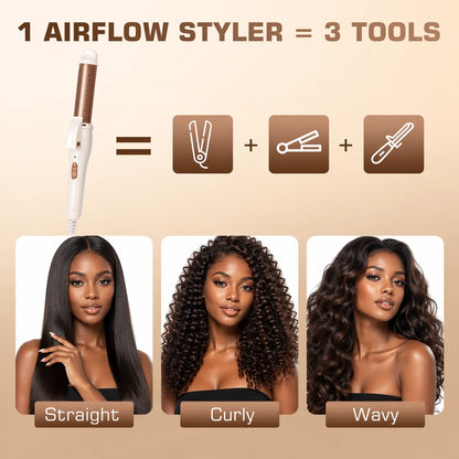 Ashimary Ceramic Straightener and Curly Iron 2 in 1