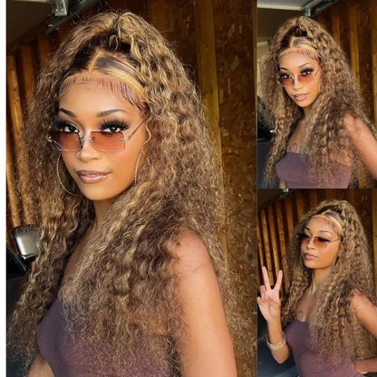 BOGO Highlight Piano Color Water Wave 13x6 Lace Frontal Wig Brazilian Human Hair Luxurious