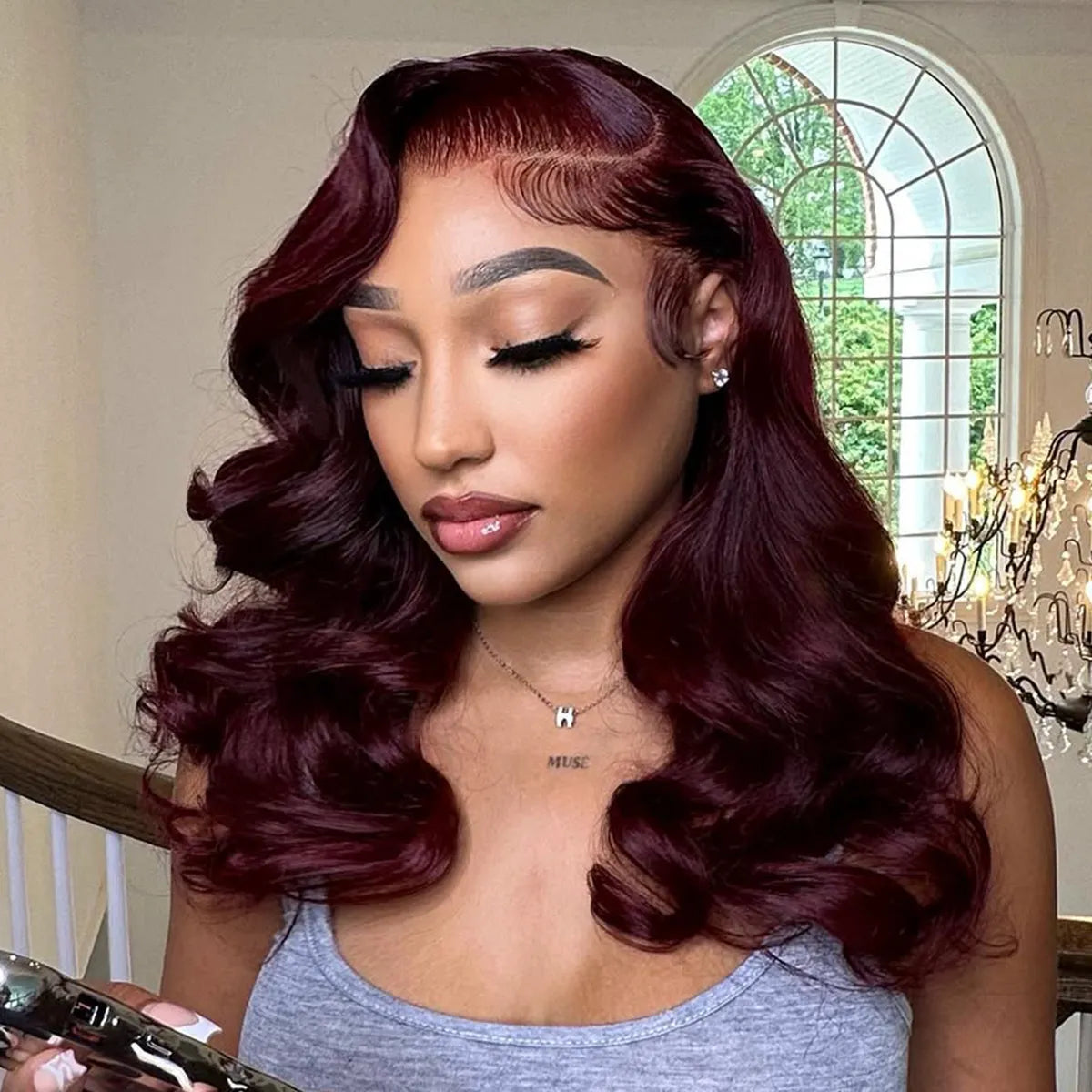 Black Cherry Short Bob Body Wave Wig Pre-Everything Glueless Human Hair