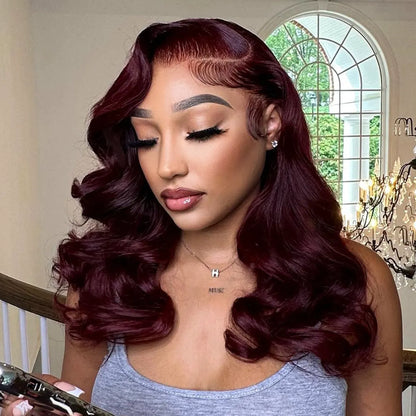 Black Cherry Short Bob Body Wave Wig Pre-Everything Glueless Human Hair