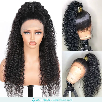 Deep Wave Full Lace Wig Ashimary Human Hair Wigs 250% Density