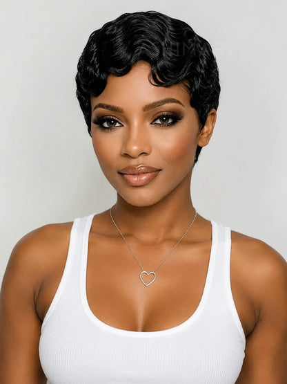 2 Wigs=$119 | 2x6 Lace Ombre Silky Straight Bob Wig + Glueless Finger Wave Short Wig