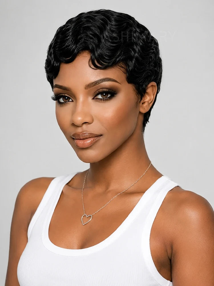 2 Wigs=$119 | 2x6 Lace Ombre Silky Straight Bob Wig + Glueless Finger Wave Short Wig