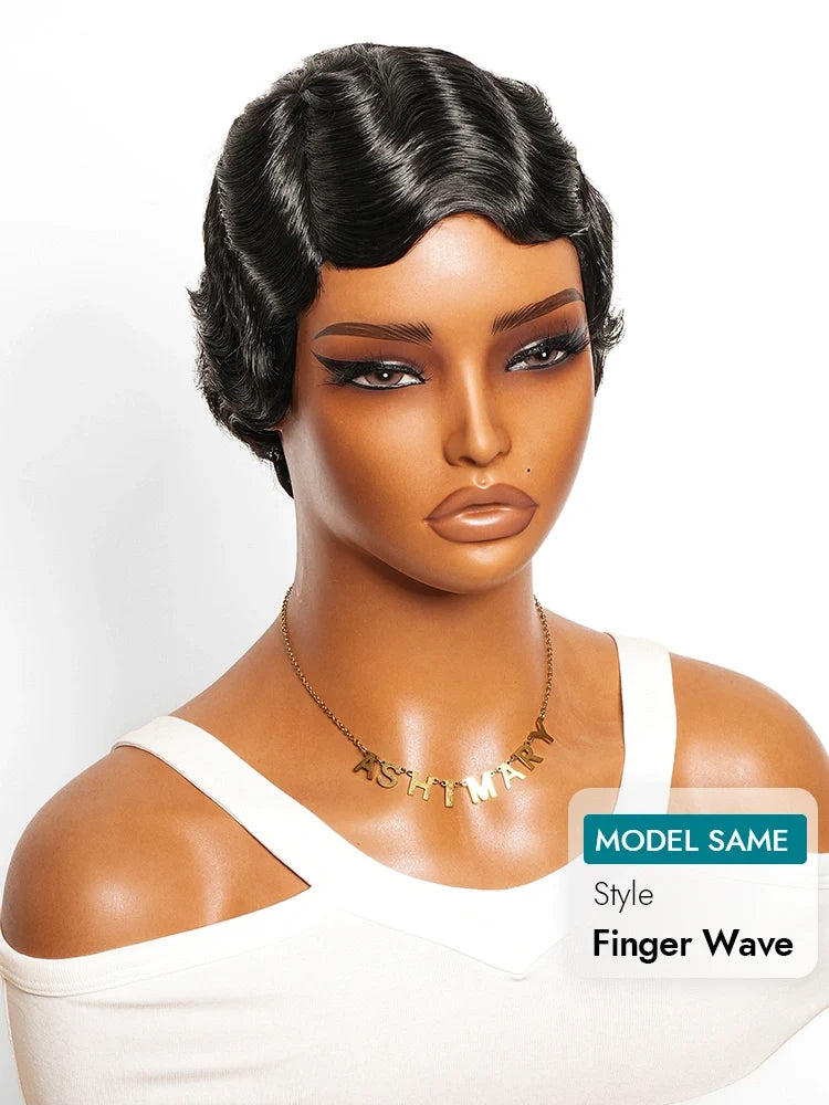2 Wigs=$119 | 2x6 Lace Ombre Silky Straight Bob Wig + Glueless Finger Wave Short Wig