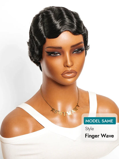 2 Wigs=$119 | 2x6 Lace Ombre Silky Straight Bob Wig + Glueless Finger Wave Short Wig