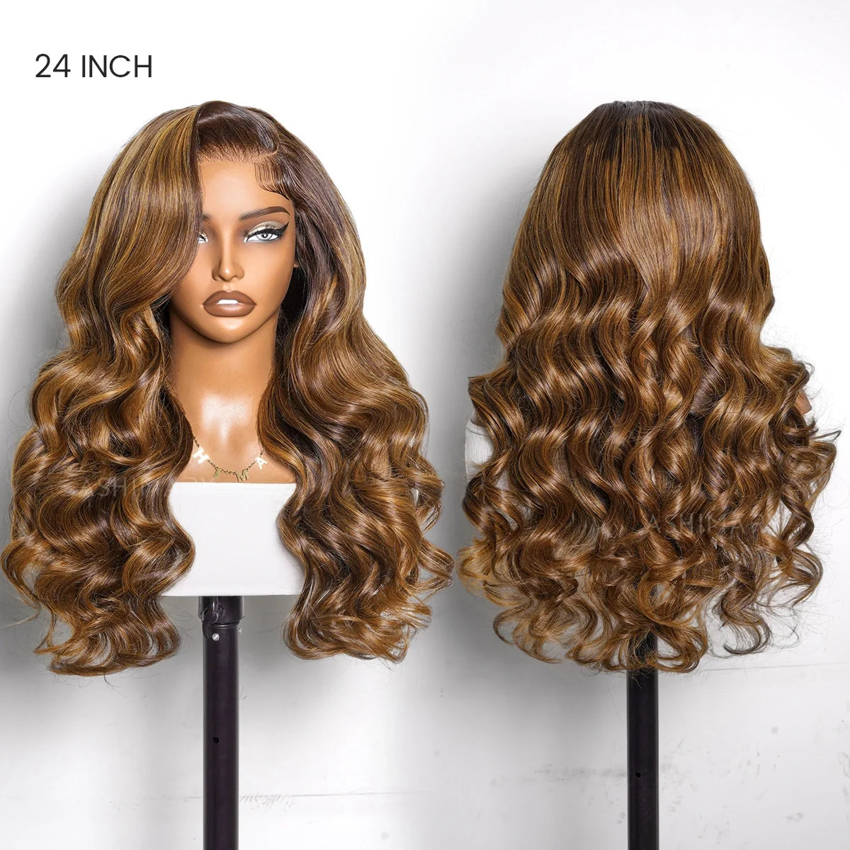Brown Highlight Ombre 6x4.5 Lace Glueless Body Wave Wig Pre-Everything Salon Style Wig With Baby Hair