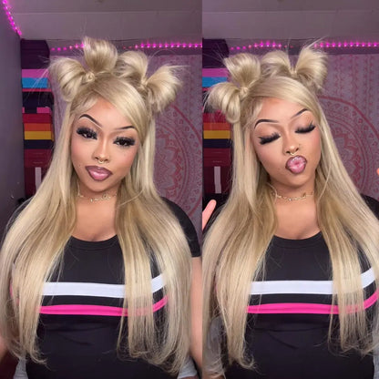 Customized Blonde Balayage on Brown Hair Transparent 13x4 &13x6 Full Lace Frontal Wig Ashimary