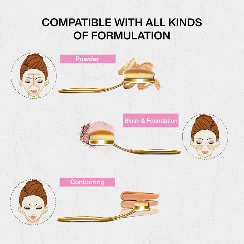 1000 Points | Makeup Brush Set Super Soft Professional Oval Brushes Features Powder Concealer Contour