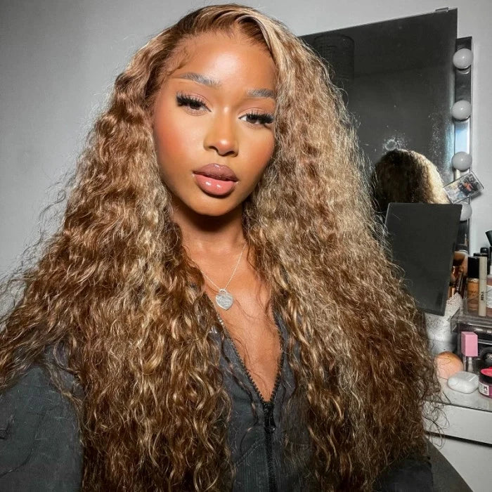 BOGO Highlight Piano Color Water Wave 13x6 Lace Frontal Wig Brazilian Human Hair Luxurious