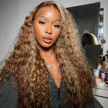 BOGO Highlight Piano Color Water Wave 13x6 Lace Frontal Wig Brazilian Human Hair Luxurious