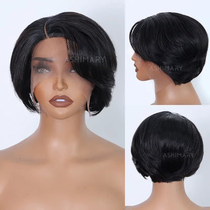 [US 24H Ship] Pixie Cut Wig Fashion Cheap Pre-Styled Short Bob Wigs Human Hair
