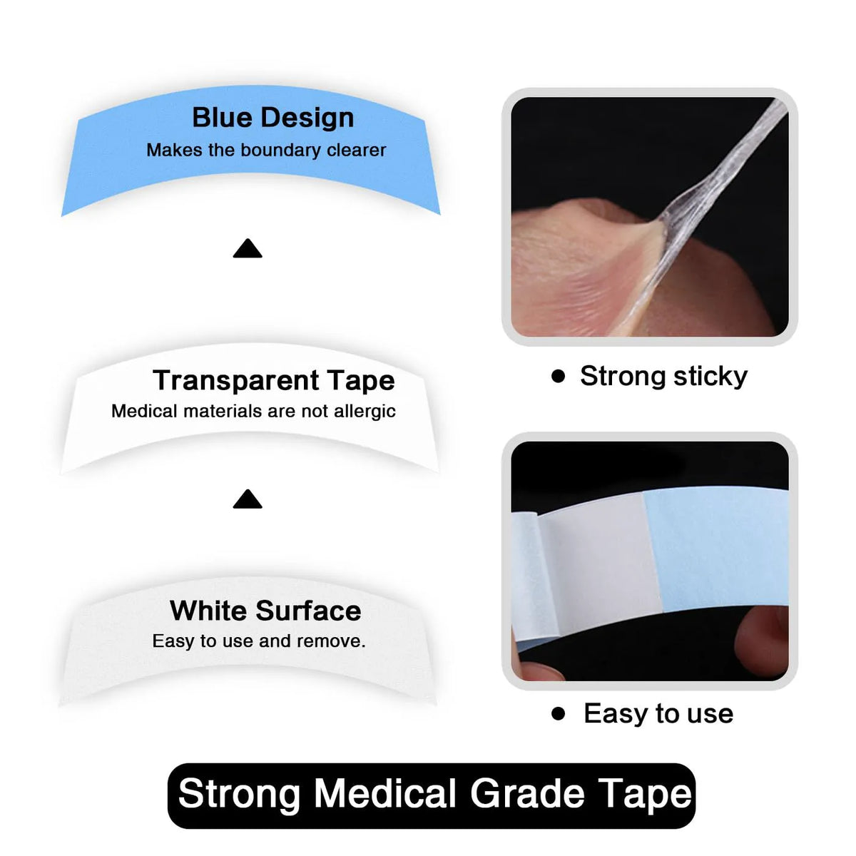 1" x 3 yds Lace Front Hold Tape for Lace Wig Double-Sided Replacement Tape Waterproof Strong Hold Tape Roll
