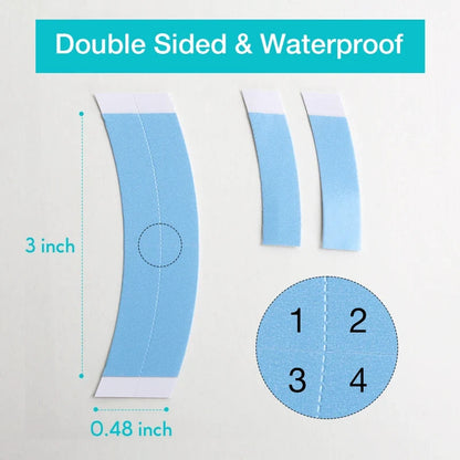 500 Points | 20 Pcs Ashimary Toupee Tape Strips Blue Double Sided Waterproof