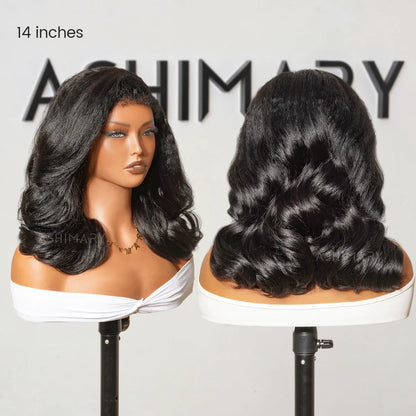 Kinky Wave Wig with Curly Edge 7x5 StayLock™ Contour Structure 720° Snug Fit Short Length Fullness Glueless Wig