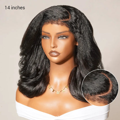 Kinky Wave Wig with Curly Edge 7x5 StayLock™ Contour Structure 720° Snug Fit Short Length Fullness Glueless Wig