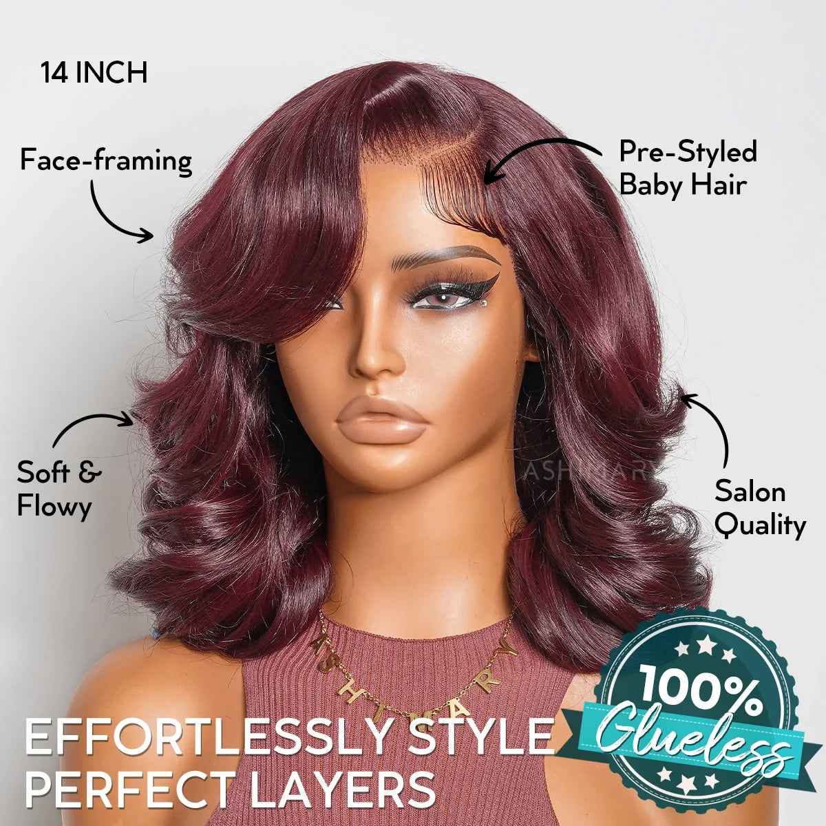 Black Cherry Short Bob Body Wave Wig Pre-Everything Glueless Human Hair