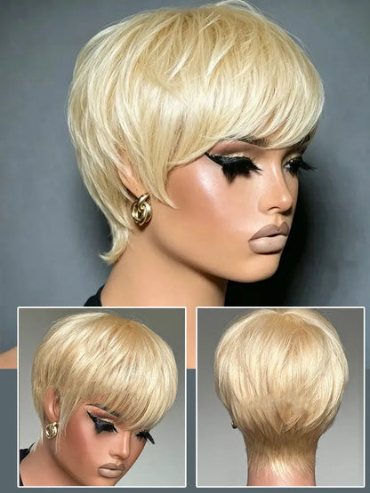 2nd Wig Only $1 | Kinky Edges 13x4 Lace Front Wig Glueless Human Hair With Short Pixie Cut Curly