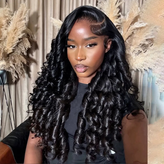 Bombshell Blowout 6x4.5 Pre-Cut Glueless Lace Wig Face-Framing Human Hair Wigs