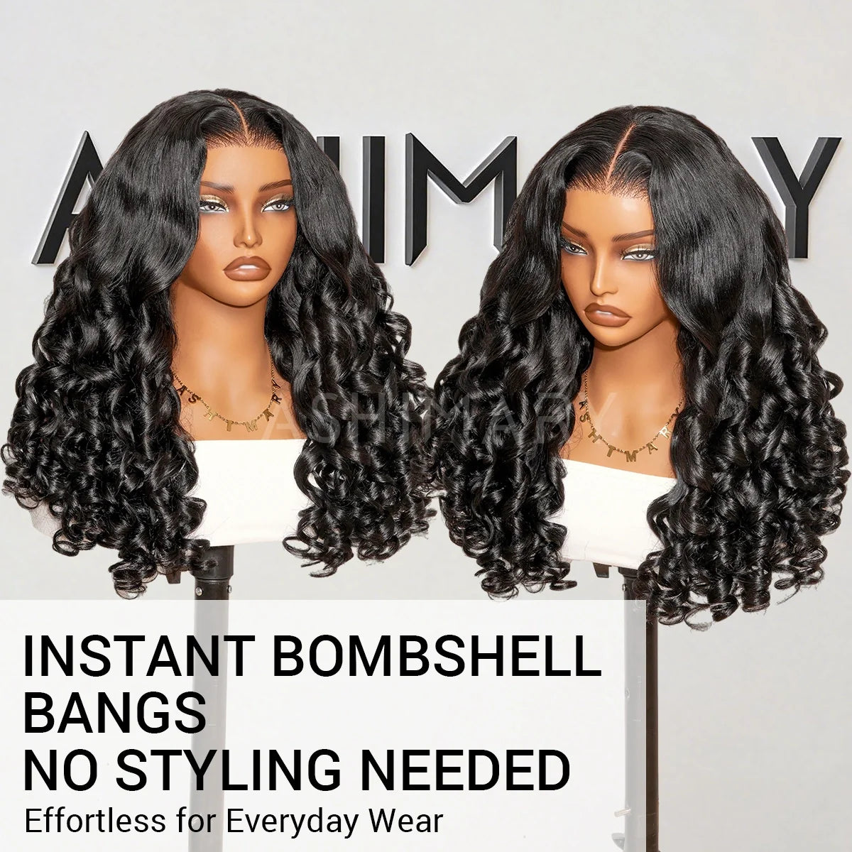 Bombshell Blowout 6x4.5 Pre-Cut Glueless Lace Wig Face-Framing Human Hair Wigs