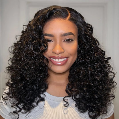 Bouncy Curls 6x4.5 Pre-Cut Glueless Lace Wig Pre-Everything Layered Curly Wig Human Hair Wigs